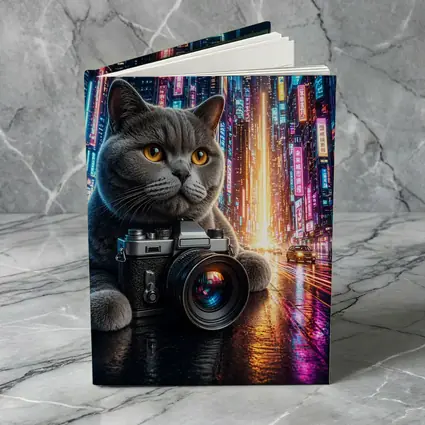 British Shorthair Cat Photographer Neon City