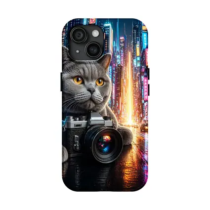 British Shorthair Cat Photographer Neon City