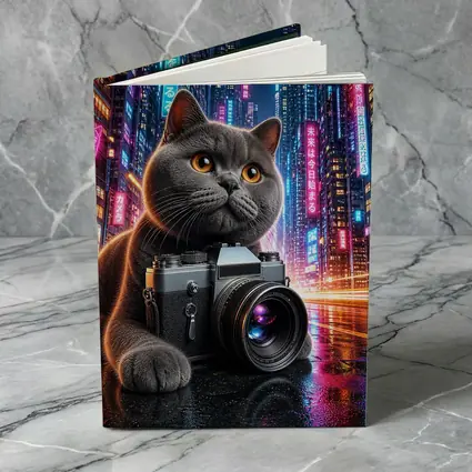 British Shorthair Cat Photographer Neon City