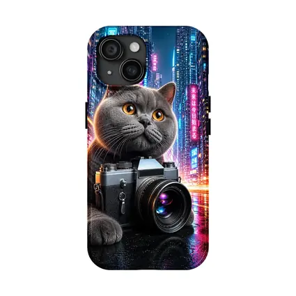 British Shorthair Cat Photographer Neon City