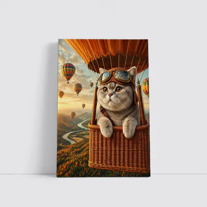 British Shorthair Cat Hot Air Balloon Adventure