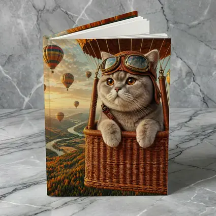 British Shorthair Cat Hot Air Balloon Adventure