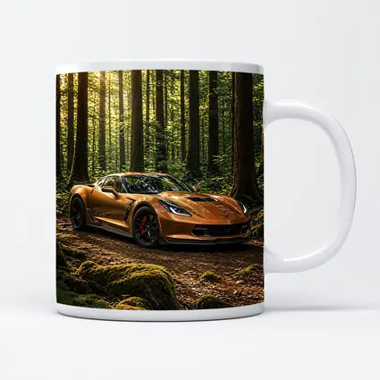 Chevrolet Corvette Bronze Supercar Forest Setting