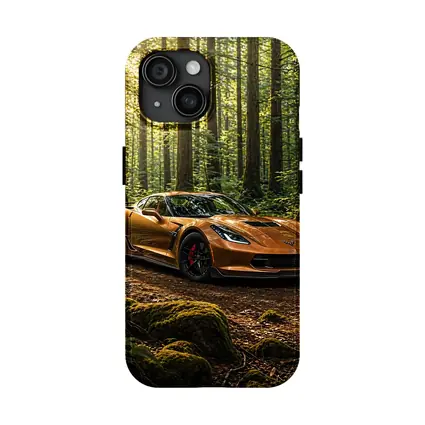 Chevrolet Corvette Bronze Supercar Forest Setting
