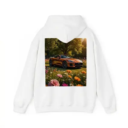 Jaguar F-Type Orange Sports Car Flower Field