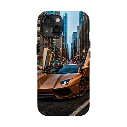 Lamborghini Aventador Gold City Street