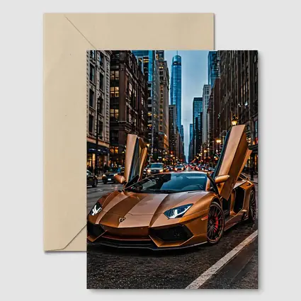 Lamborghini Aventador Gold City Street