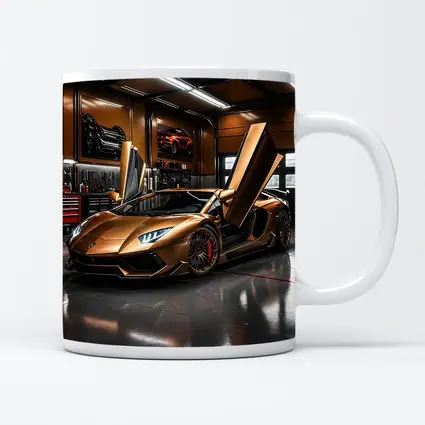Gold Lamborghini Aventador Inside Luxury Garage