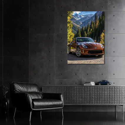 Nissan 370Z Brown Sports Car Mountain Setting