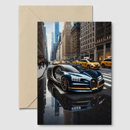 Bugatti Chiron Cruising Wet New York Streets