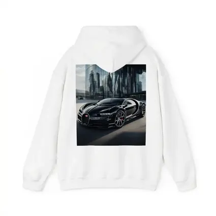 Bugatti Chiron Black City Glass Buildings