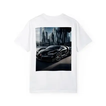 Bugatti Chiron Black City Glass Buildings