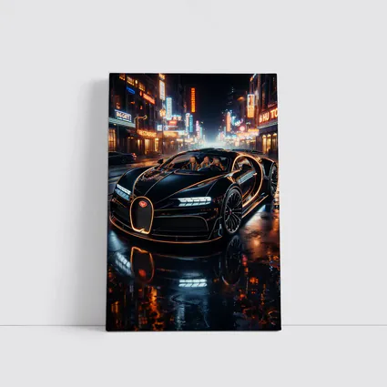 Bugatti La Voiture Noire Neon City Night