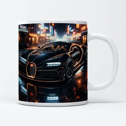 Bugatti La Voiture Noire Neon City Night
