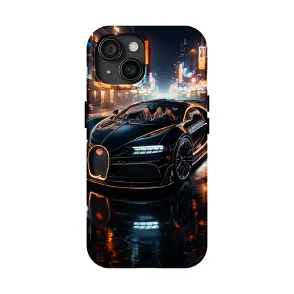 Bugatti La Voiture Noire Neon City Night