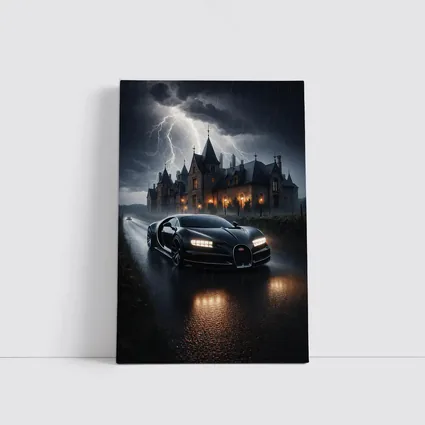 Bugatti Chiron Storm Dark Mansion Night