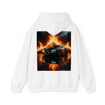 Bugatti Veyron Black Car Massive Fire Background