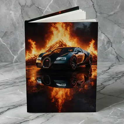 Bugatti Veyron Black Car Massive Fire Background