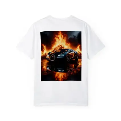 Bugatti Veyron Black Car Massive Fire Background