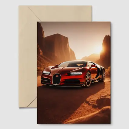 Bugatti Chiron Red Desert Canyon Sunset