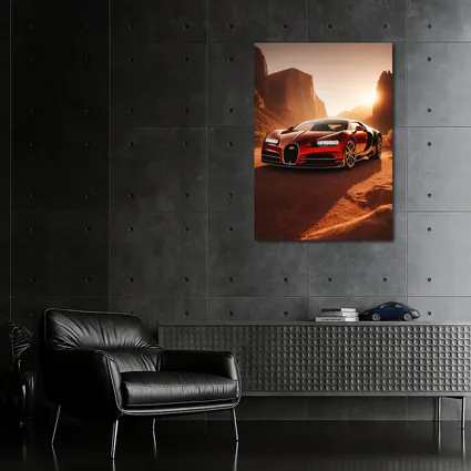 Bugatti Chiron Red Desert Canyon Sunset