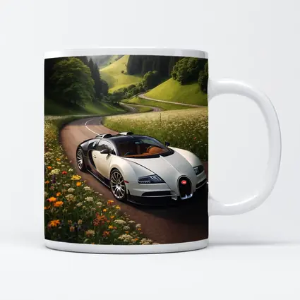 Bugatti Veyron White Supercar Winding Country Road