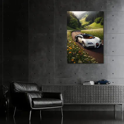 Bugatti Veyron White Supercar Winding Country Road