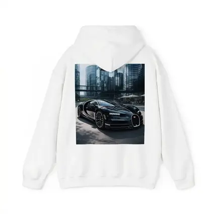 Bugatti Chiron Black Supercar City Buildings