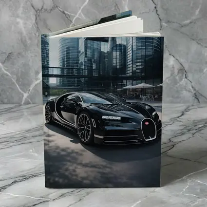 Bugatti Chiron Black Supercar City Buildings