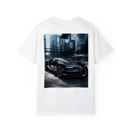 Bugatti Chiron Black Supercar City Buildings