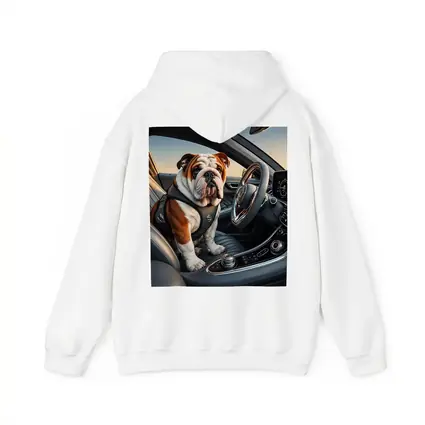 English Bulldog Sitting Inside Luxury Car