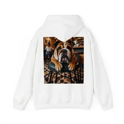 English Bulldog Relaxing In Cozy Cafe Bar