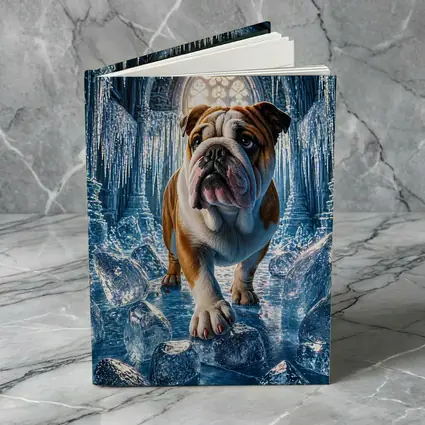 English Bulldog Standing In Icy Cathedral