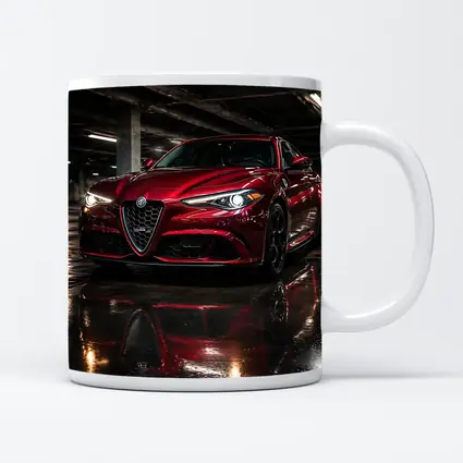 Alfa Romeo Giulia Red Wet Parking Garage