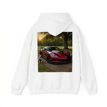 Chevrolet Corvette Red Car Dog Sunset