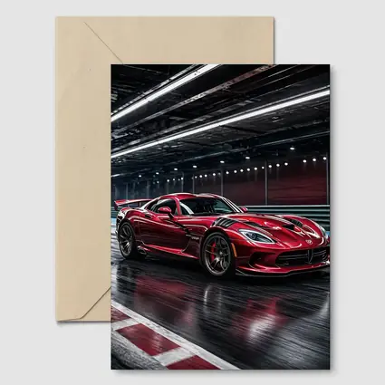 Dodge Viper Red Sports Car Racing Track