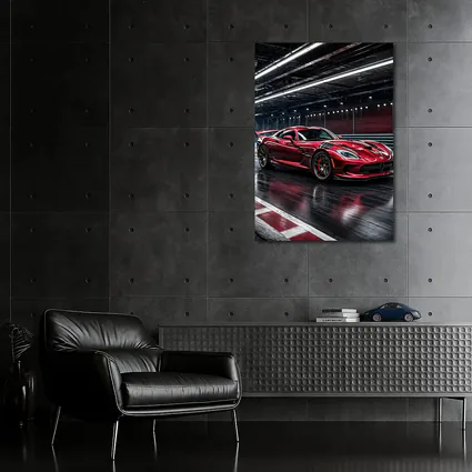 Dodge Viper Red Sports Car Racing Track