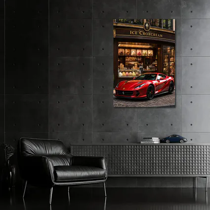 Ferrari 812 Superfast Parked Outside Ice Cream Shop
