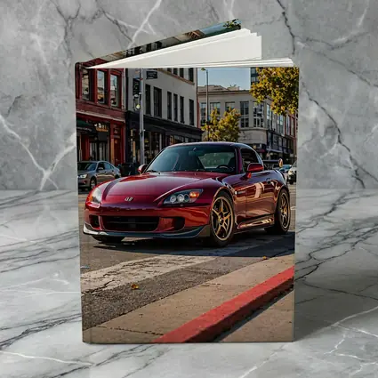 Honda S2000 Burgundy Downtown Street Scene