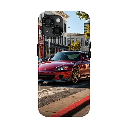 Honda S2000 Burgundy Downtown Street Scene