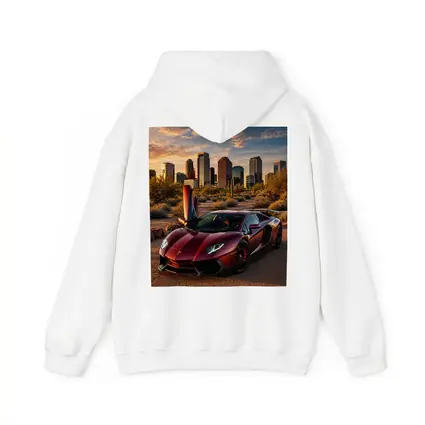 Lamborghini Aventador Burgundy Phoenix City Sunset