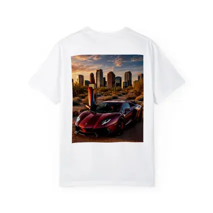 Lamborghini Aventador Burgundy Phoenix City Sunset