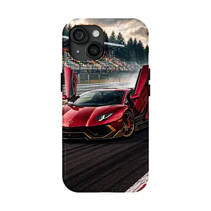 Red Lamborghini Aventador Drifting Race Track