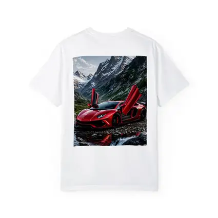 Red Lamborghini Aventador Mountain Alpine Setting