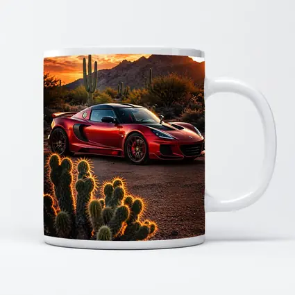 Lotus Exige Red Car Desert Sunset