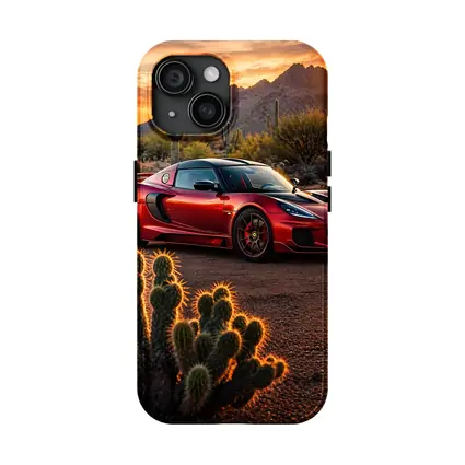 Lotus Exige Red Car Desert Sunset