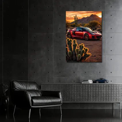 Lotus Exige Red Car Desert Sunset