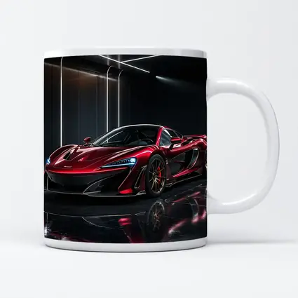 Red McLaren 600LT Dark Showroom Setting