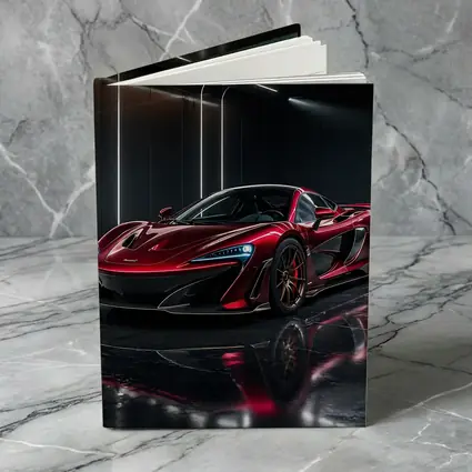 Red McLaren 600LT Dark Showroom Setting
