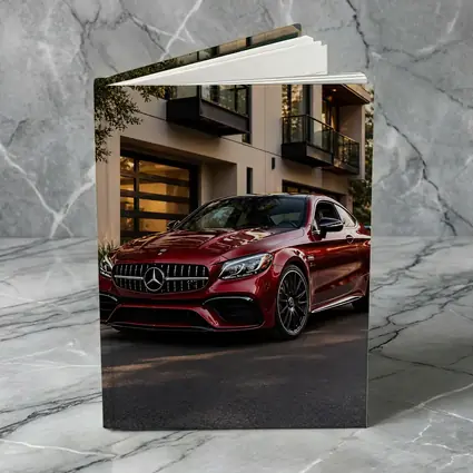 Mercedes AMG C63 Red Coupe Modern House